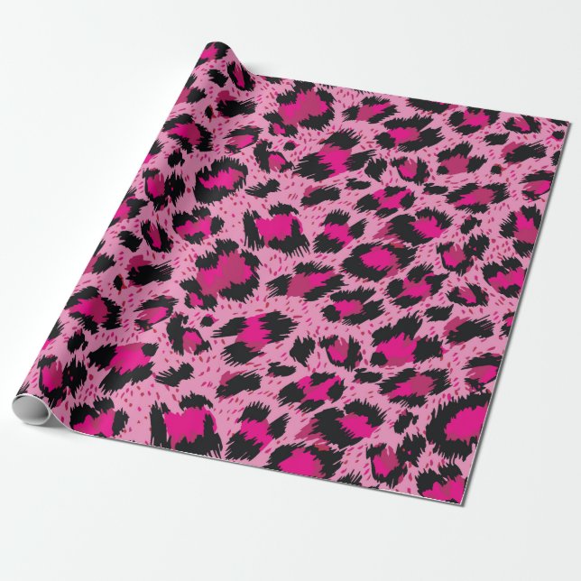 Nahtlos luxuriöses rosa Leopardenmuster. Geschenkpapier (Ungerollt)