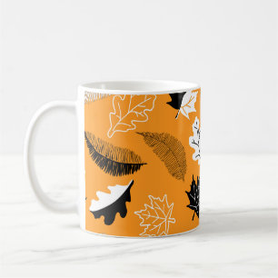 nahtlos mit Blätter. Herbstkollektion. F Kaffeetasse