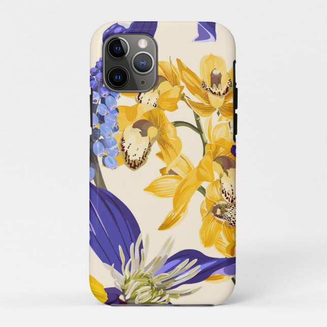 Nahtlos mit gelben violetten Blume. Case-Mate iPhone Hülle (Rückseite)