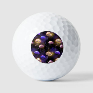 Nahtlos mit glühender Qualle Golfball