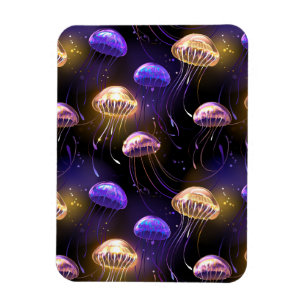 Nahtlos mit glühender Qualle Magnet