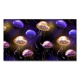 Nahtlos mit glühender Qualle Magnetische Visitenkarte