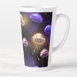 Nahtlos mit glühender Qualle Milchtasse