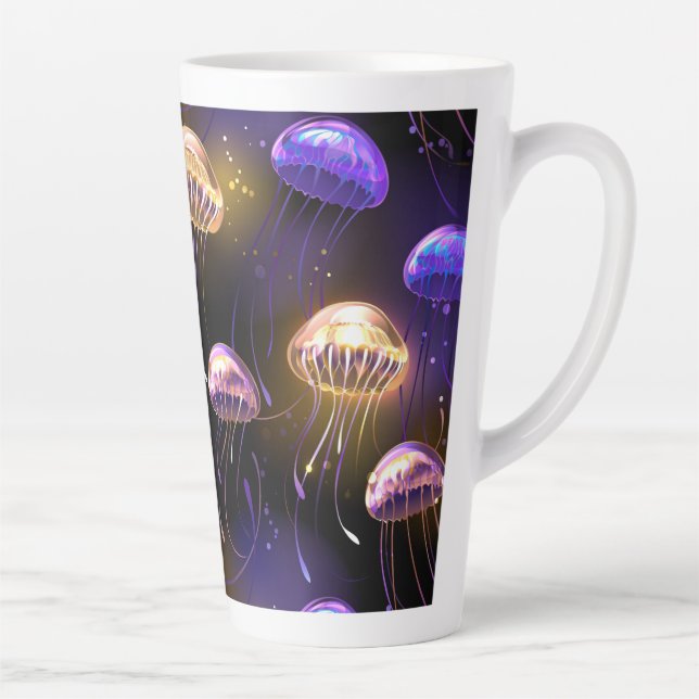 Nahtlos mit glühender Qualle Milchtasse (Rechts)