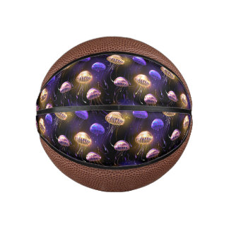 Nahtlos mit glühender Qualle Mini Basketball