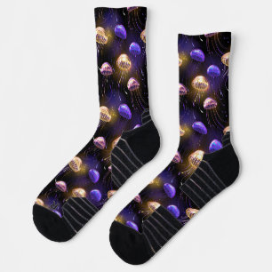 Nahtlos mit glühender Qualle Socken