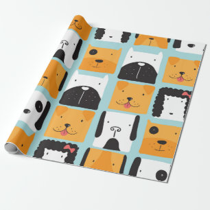 Nahtlos mit niedlichen Hunden. Geschenkpapier