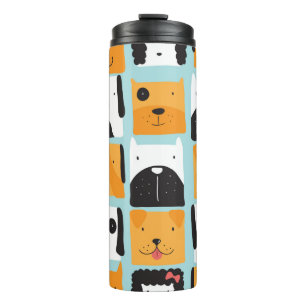 Nahtlos mit niedlichen Hunden. Thermosbecher
