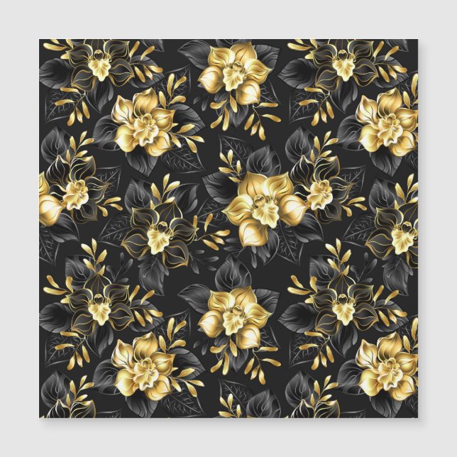 Nahtlos mit Schmuckorchideen Magnetkarte (Vorderseite)