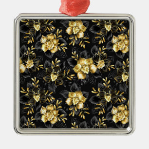 Nahtlos mit Schmuckorchideen Ornament Aus Metall