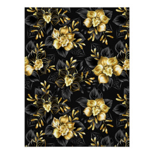 Nahtlos mit Schmuckorchideen Poster