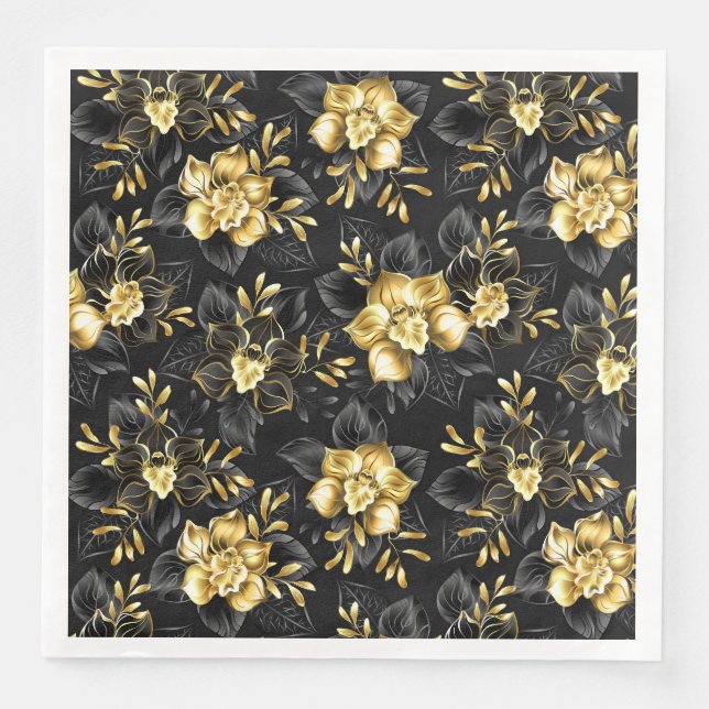 Nahtlos mit Schmuckorchideen Serviette (Vorderseite)