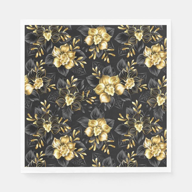 Nahtlos mit Schmuckorchideen Serviette (Vorderseite)