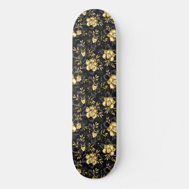 Nahtlos mit Schmuckorchideen Skateboard (Vorderseite)
