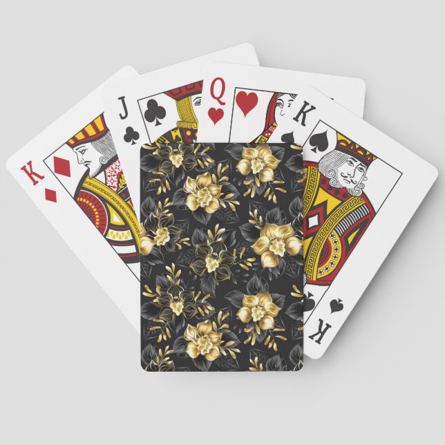 Nahtlos mit Schmuckorchideen Spielkarten (Rückseite)