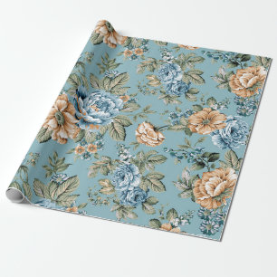 Nahtlos schöne Wasserfarbe botanische Blume mit Geschenkpapier