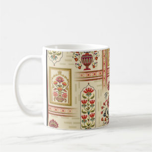 Nahtlos schönes Mughal-Blumenmotiv mit Muster Kaffeetasse