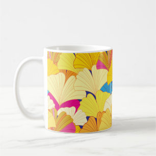 Nahtlos schönes Vintages Gelbingelmuster Kaffeetasse