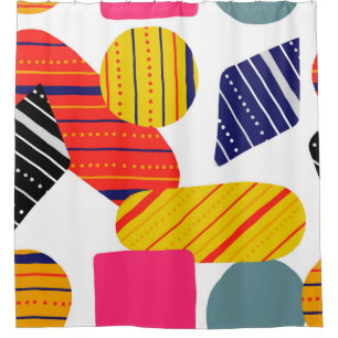 Nahtlos stylisches abstraktes, handgezeichnetes Mu Duschvorhang