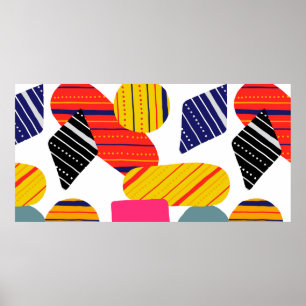 Nahtlos stylisches abstraktes, handgezeichnetes Mu Poster