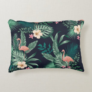  nahtlos tropisches Muster mit üppiger Blattlage,  Dekokissen