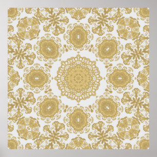 Nahtlos Vintage Ornamententextur, orientalisch, me Poster