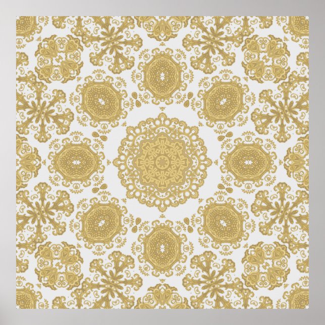 Nahtlos Vintage Ornamententextur, orientalisch, me Poster (Vorne)