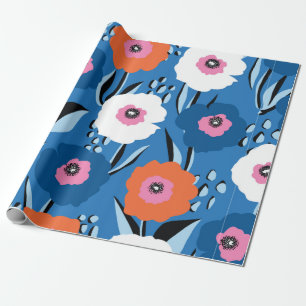 Nahtlos Vintages Muster, rot und blau Geschenkpapier