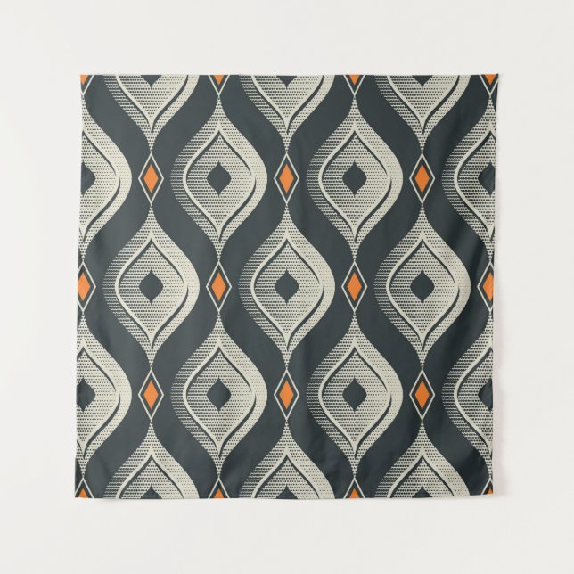 nahtlos Vintages Muster Wandteppich (Vorderseite)