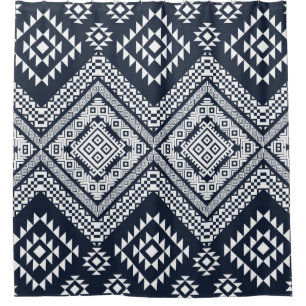 Nahtlos Vintages Tribal Muster Design. Stylish Mo Duschvorhang