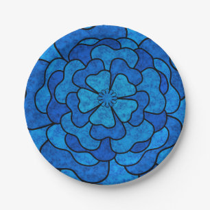 Nahtlose abstrakte Blume mit Blumenmotiven Pappteller