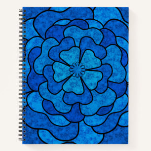 Nahtlose abstrakte blumenfarbene Blume schwarz bla Notizbuch