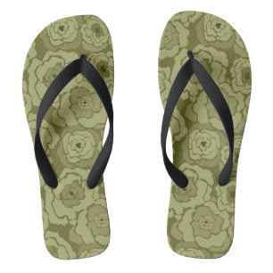 Nahtlose abstrakte Cartoon grüne Blume Blumenstrau Flip Flops