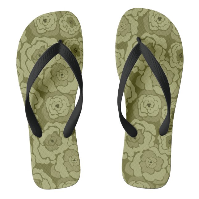 Nahtlose abstrakte Cartoon grüne Blume Blumenstrau Flip Flops (Fußbett)