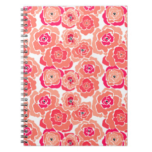 Nahtlose abstrakte Cartoon Korallen Blume Blumenbe Notizblock