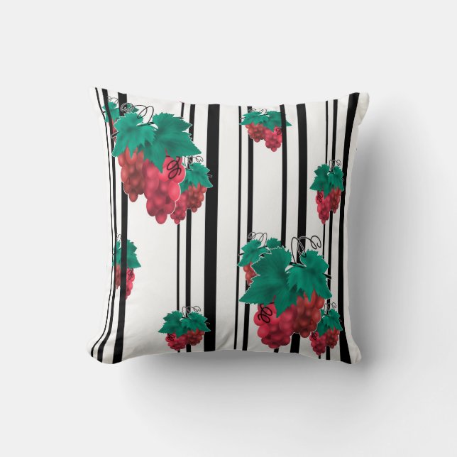 Nahtlose abstrakte Cartoon Traubenfrucht gestreift Kissen (Vorderseite)