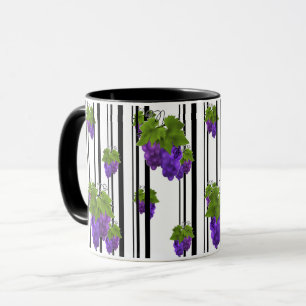Nahtlose abstrakte Cartoon-Traubengrafik mit gestr Tasse