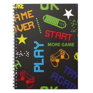 Nahtlose abstrakte Darstellung im Pixelspielstil.  Notizblock