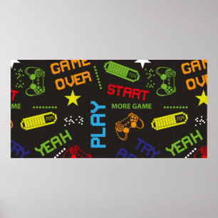 Nahtlose abstrakte Darstellung im Pixelspielstil.  Poster