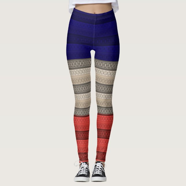 Nahtlose abstrakte Dekoration Retro Vintag s Leggings (Vorderseite)