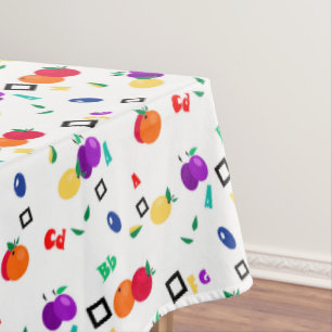 Nahtlose abstrakte Früchte Alphabet Kinder Spaß ni Tischdecke