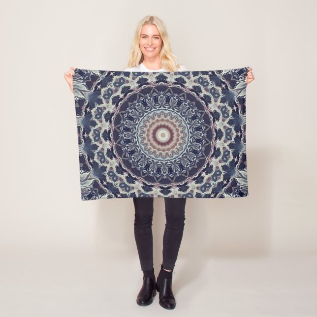 Nahtlose abstrakte geometrische Rundkreismandala Fleecedecke (Beispiel)