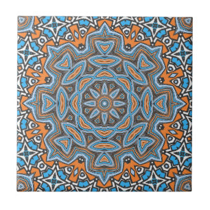 Nahtlose abstrakte geometrische Rundkreismandala Fliese