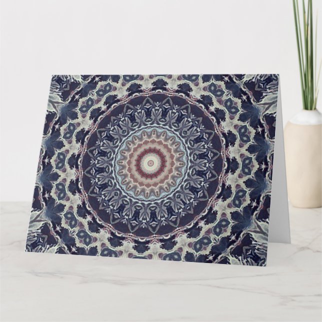 Nahtlose abstrakte geometrische Rundkreismandala Karte (Vorderseite)