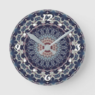 Nahtlose abstrakte geometrische Rundkreismandala Runde Wanduhr