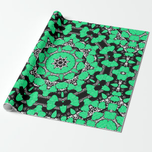 Nahtlose abstrakte Mandala-Herzen hell rund um die Geschenkpapier