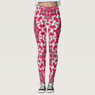 Nahtlose abstrakte Mandala-Herzen hell rund um die Leggings