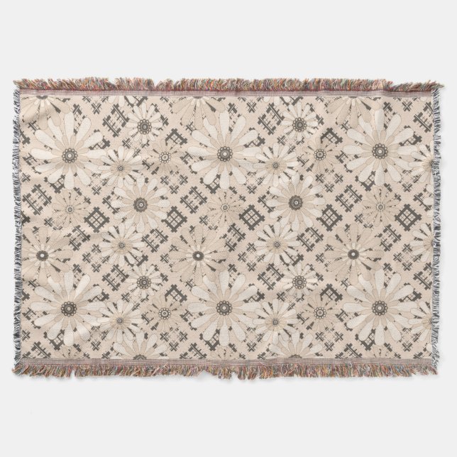 Nahtlose abstrakte, moderne, karierte karierte Blü Decke (Vorderseite)