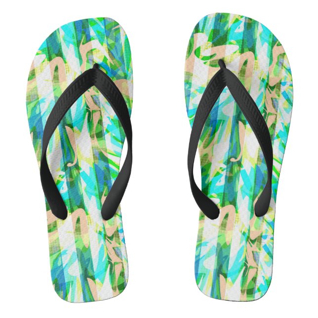 Nahtlose abstrakte moderne Pinselstriche multicolo Flip Flops (Fußbett)