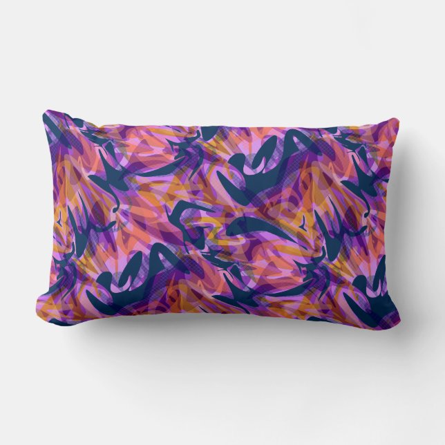 Nahtlose abstrakte moderne Pinselstriche multicolo Lendenkissen (Vorderseite)
